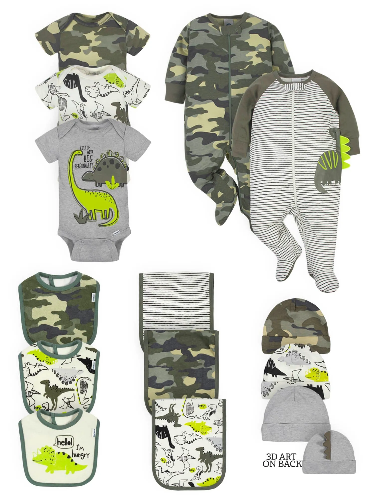 14-Piece Baby Boys Dino Clothing & Accessories Bundle