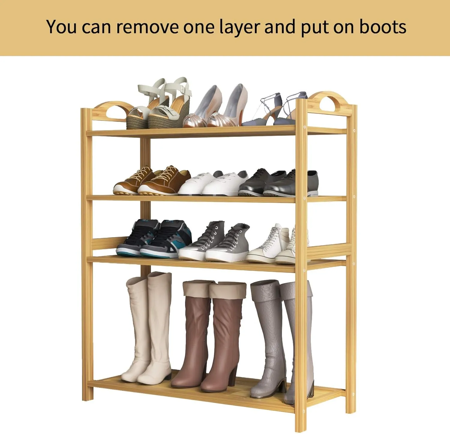 5-Tier Bamboo Shoe Rack Shoe Storage Organizer