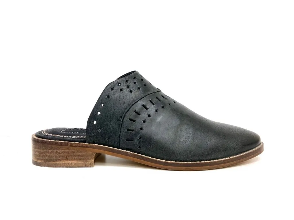 Ali Black Leather Mule