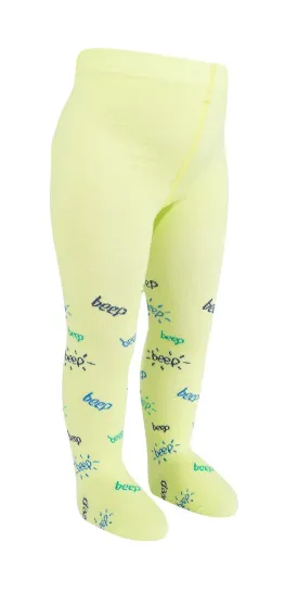 Baby Boy Tights Green 'Beep' (3-6mths)