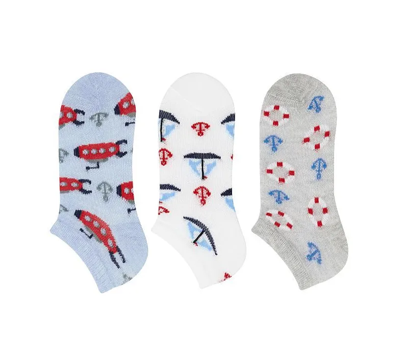 Baby Boy Trainer Socks Sailor 3Pk (0-18mths)