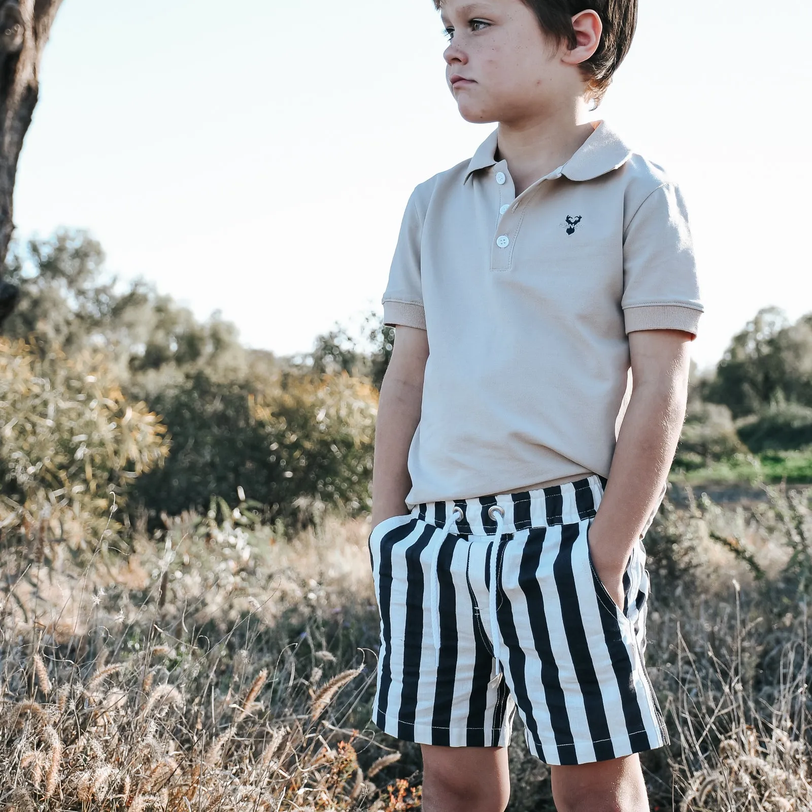 Boys Polo Shirt - Dusty Beige