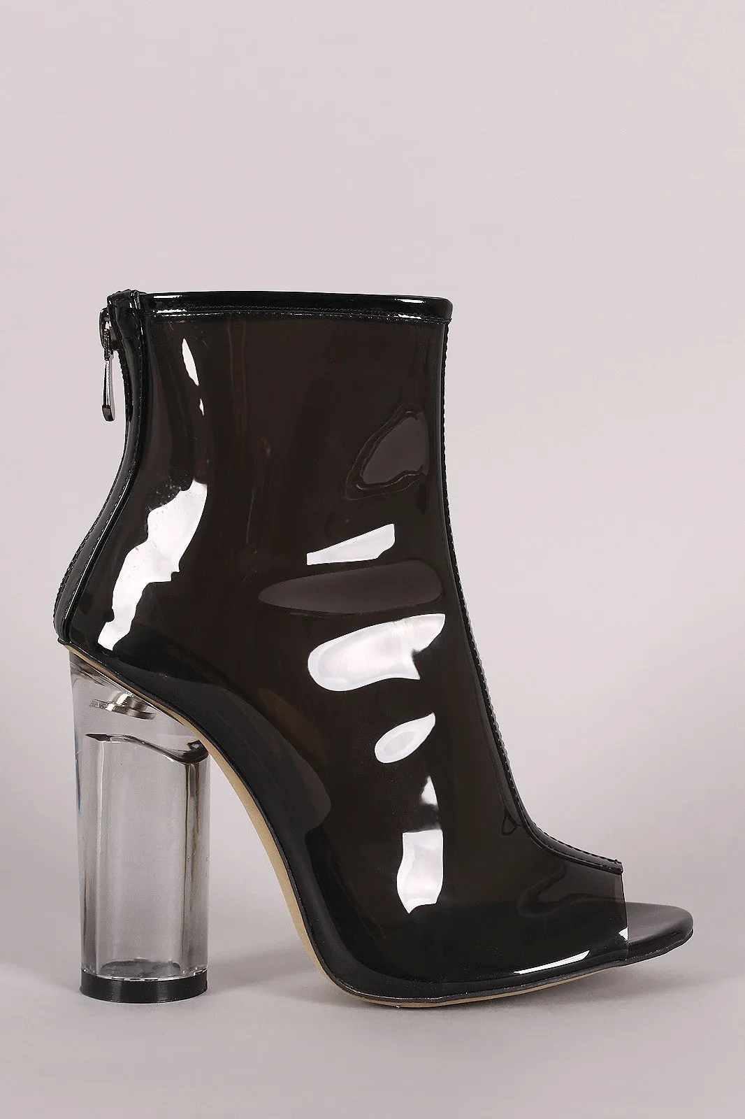 Brooke - Lucite Heel Ankle Boots