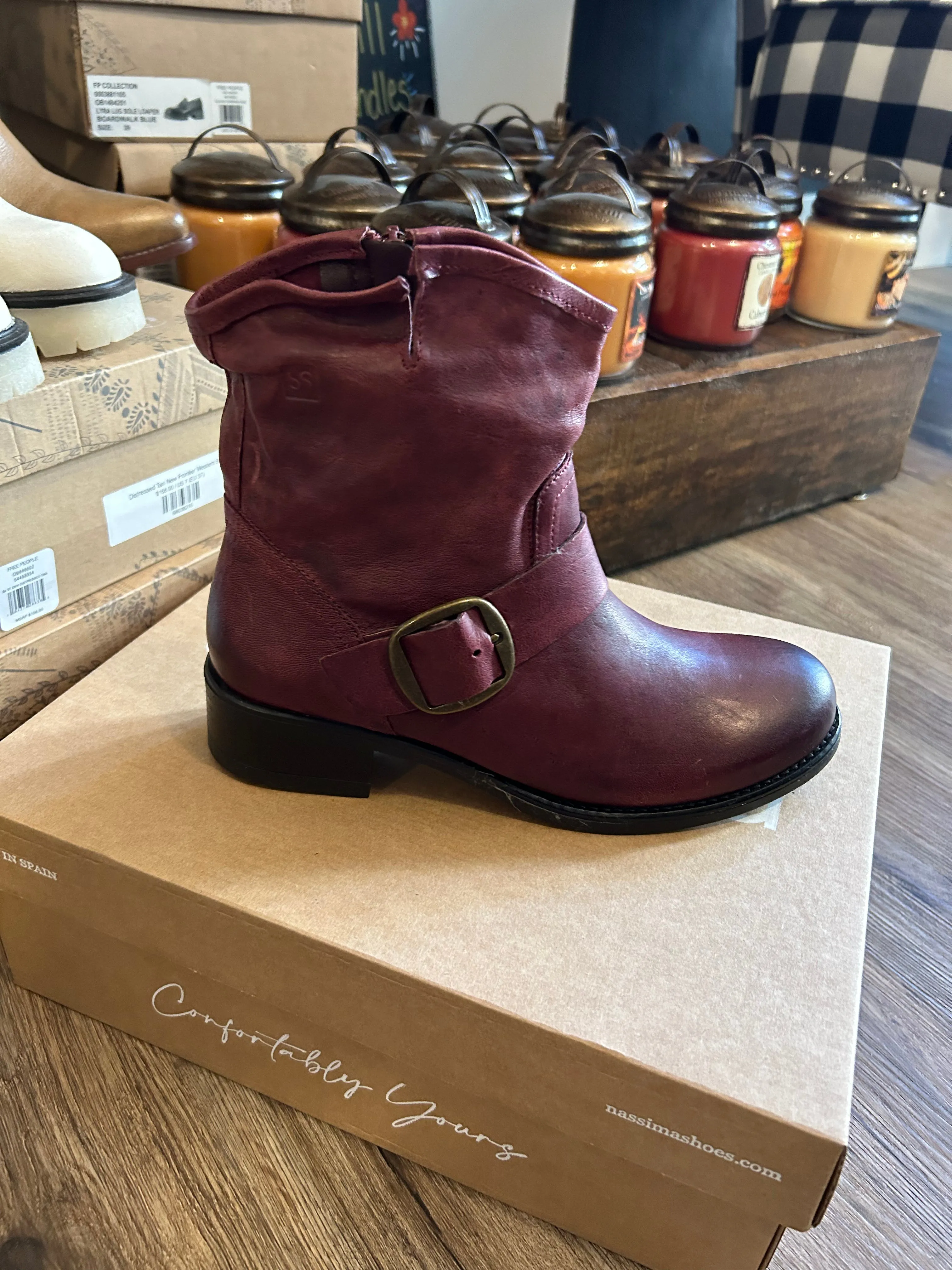 Burgundy Leather Boot