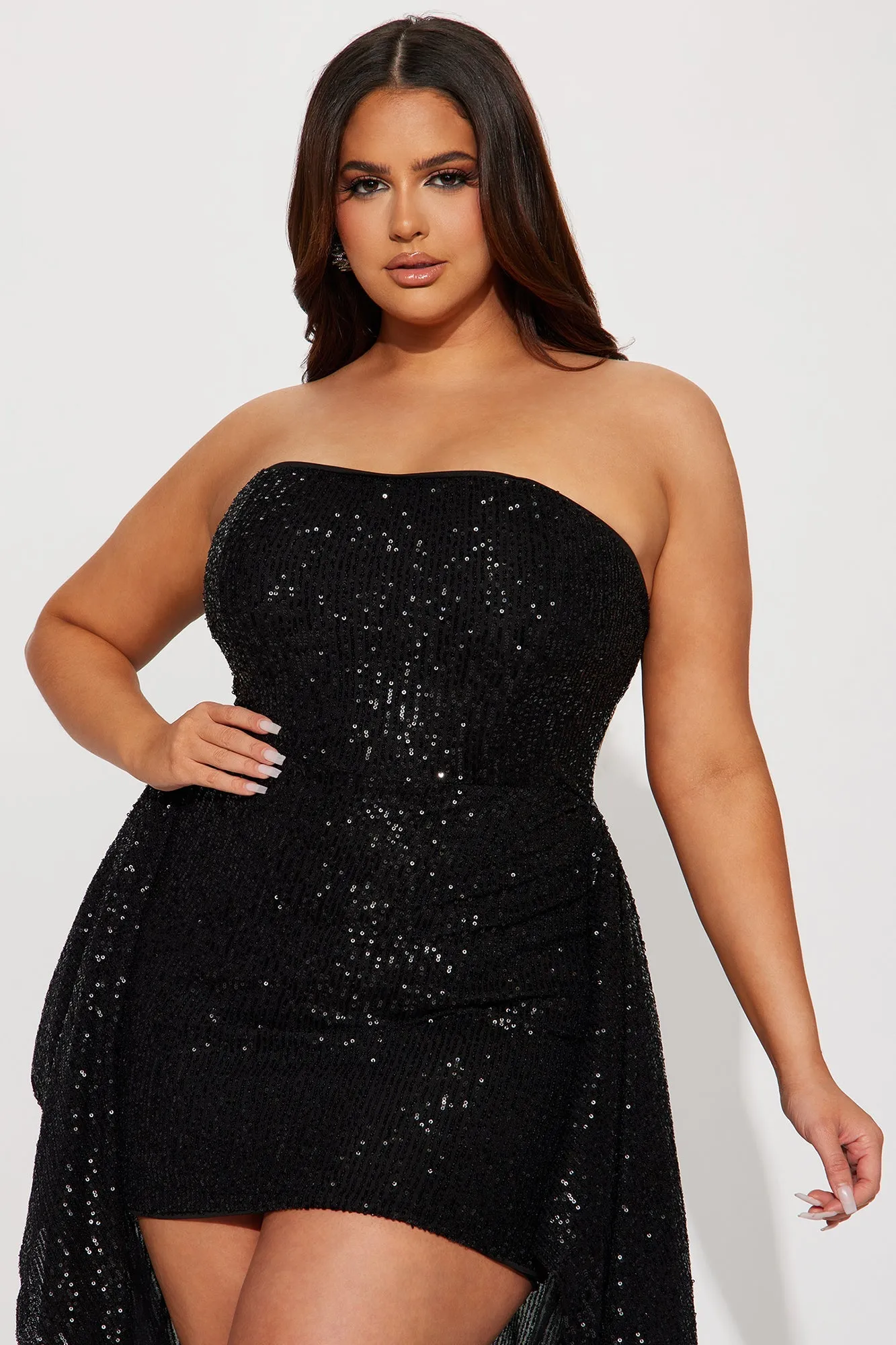 Carlie Sequin Gown - Black