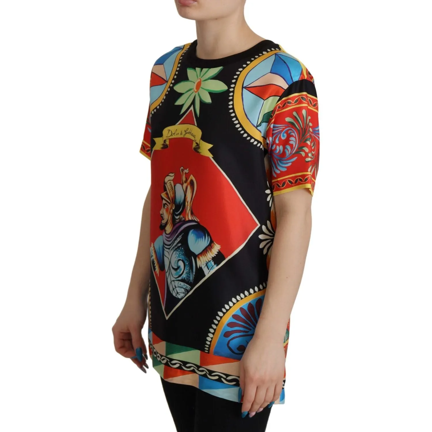 Dolce & Gabbana Glamourous Multicolor Silk Top