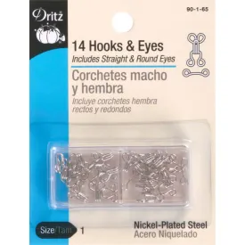 Dritz Hooks & Eyes Size 1, 14Pkg