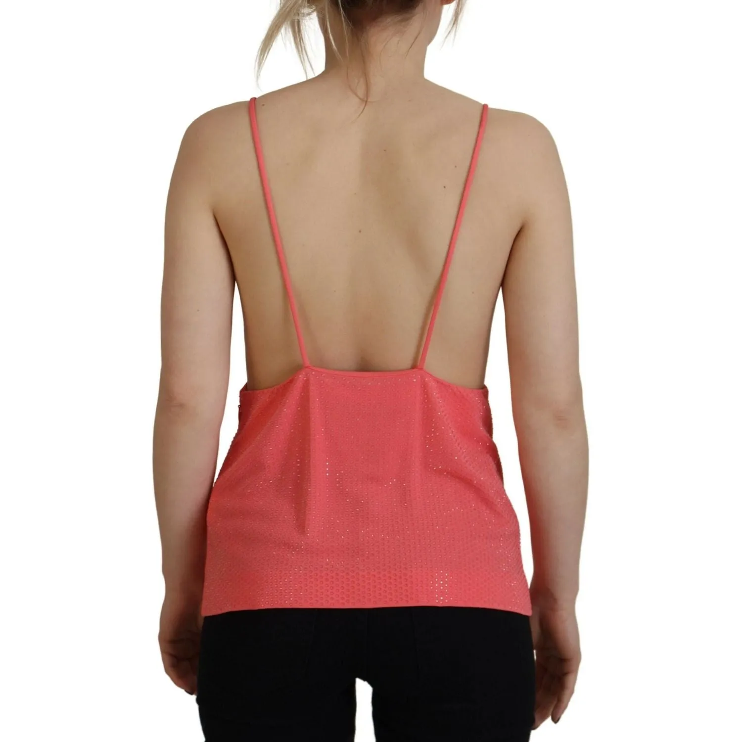 Dsquared² Pink Sleeveless Spaghetti Strap Cami V-neck Top