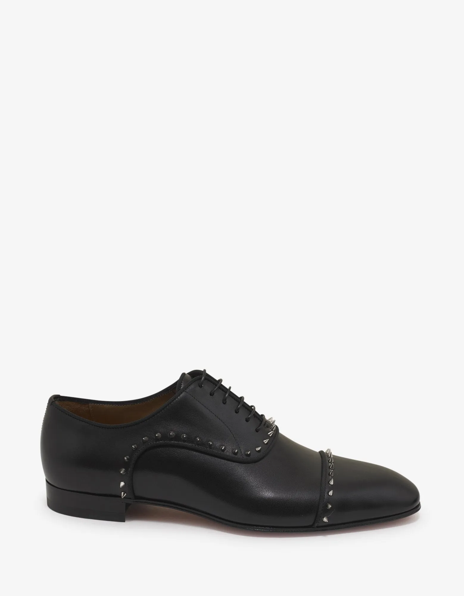 Eton Flat Black Leather Oxford Shoes -