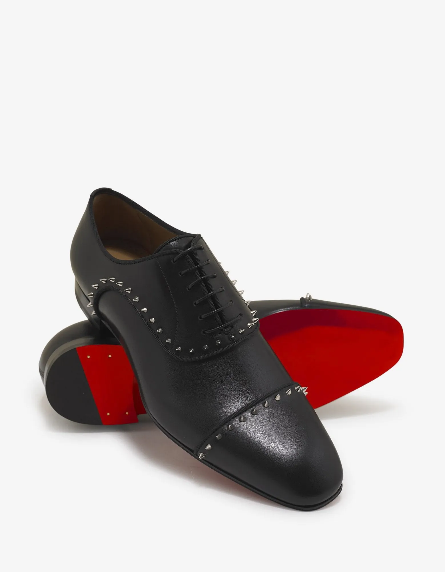 Eton Flat Black Leather Oxford Shoes -