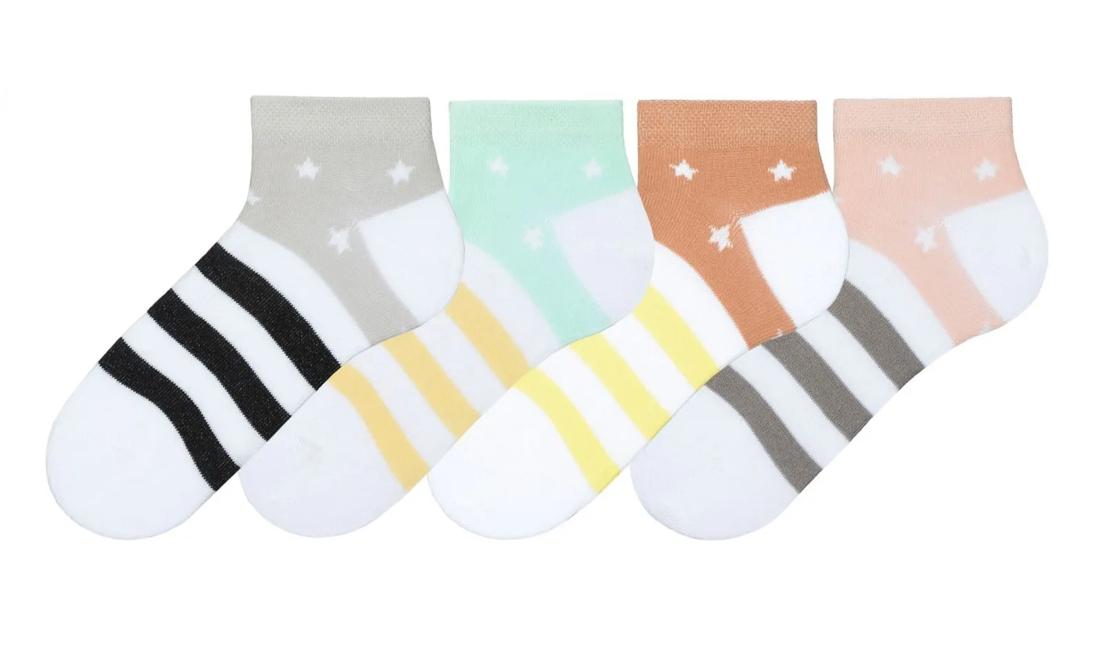 Girls Trainer Socks Striped 4Pk (2-10yrs)