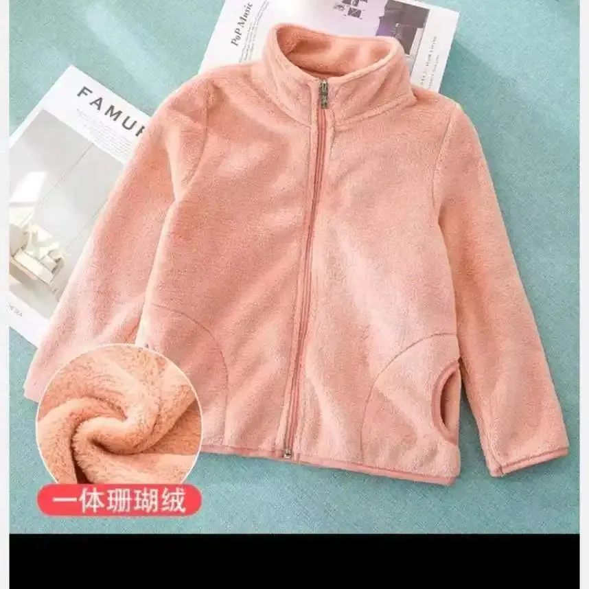 Kids Girls Jacket Coats Autumn Winter Soft Polar Fleece Hoodies Jacket Boys Coat Warm Children Outwear Teenagers 7 8 9 10 Years