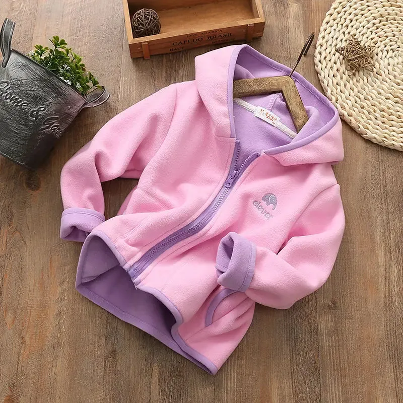 Kids Girls Jacket Coats Autumn Winter Soft Polar Fleece Hoodies Jacket Boys Coat Warm Children Outwear Teenagers 7 8 9 10 Years