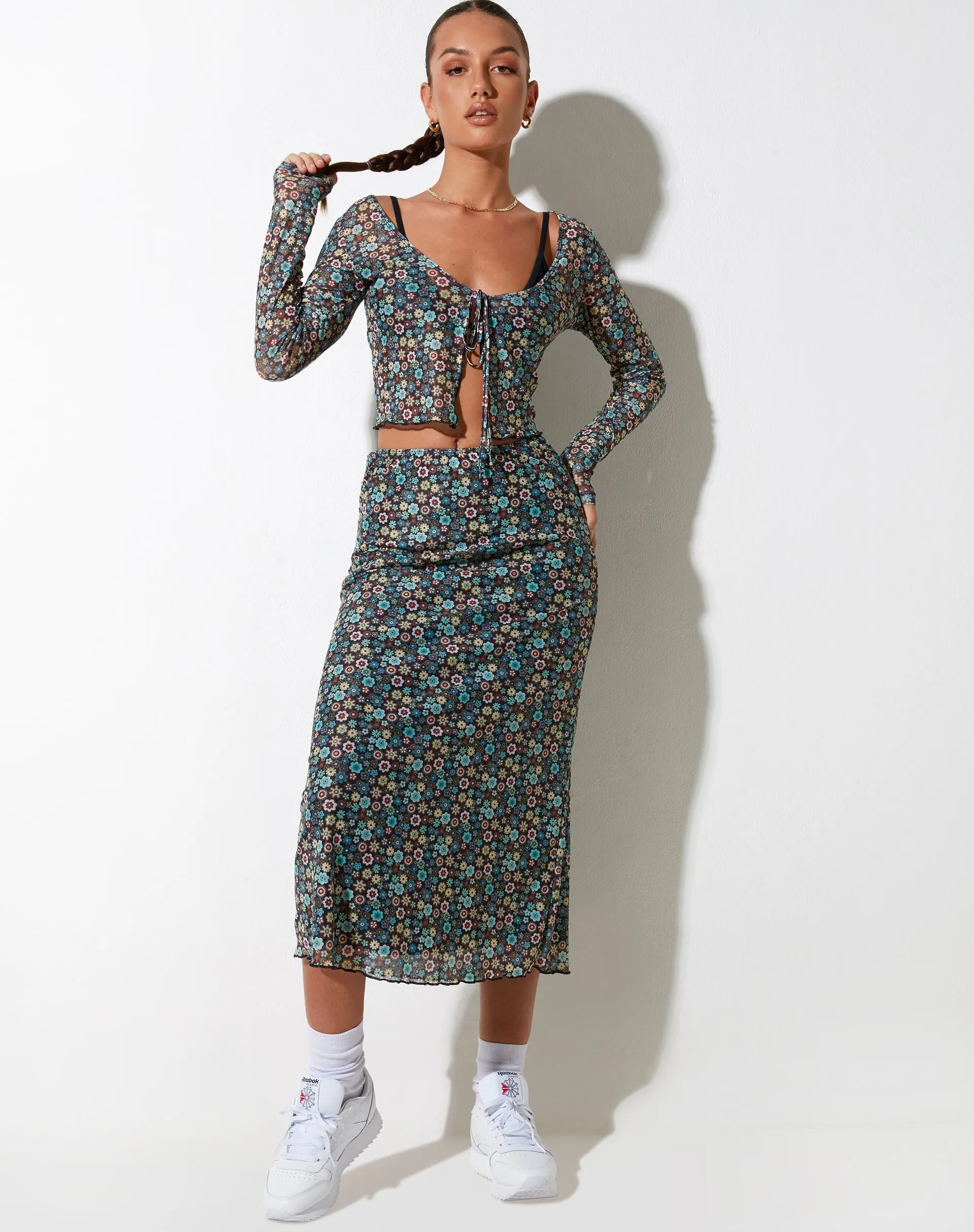 Lassie Maxi Skirt in Folk Floral