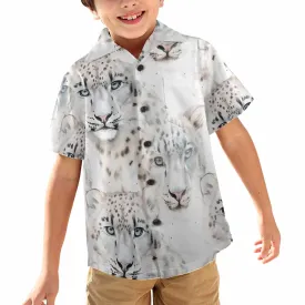 Leopard  Little Boys Hawaiian Shirt