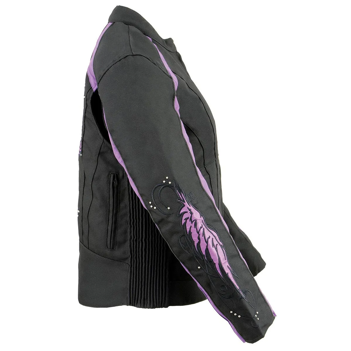 Milwaukee Leather MPL1954 Women's 'Studded Wings' Black and Purple