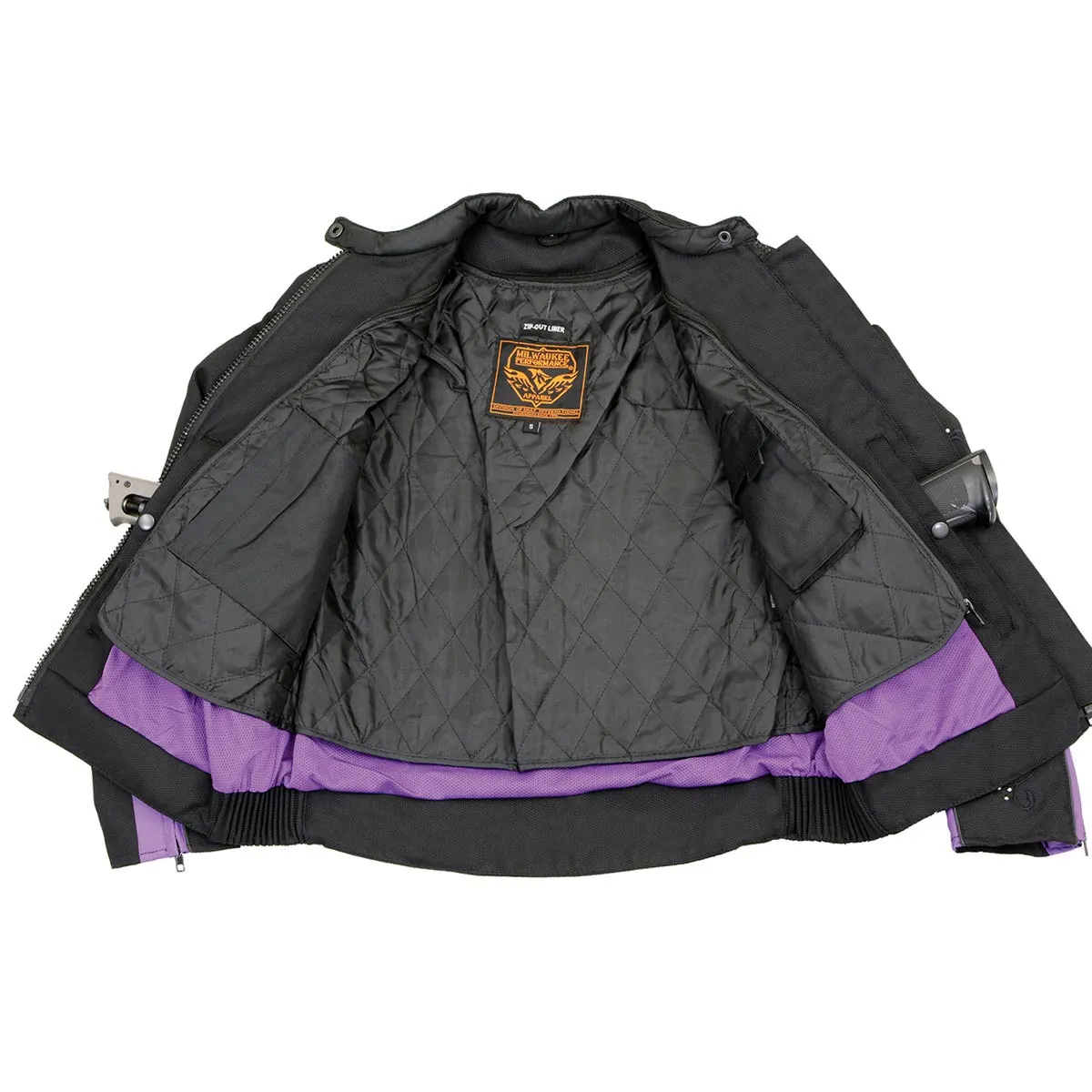 Milwaukee Leather MPL1954 Women's 'Studded Wings' Black and Purple