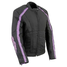 Milwaukee Leather MPL1954 Women's 'Studded Wings' Black and Purple