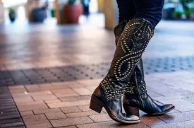 Old Gringo Tall Belinda Leather Boots in Black/Beige