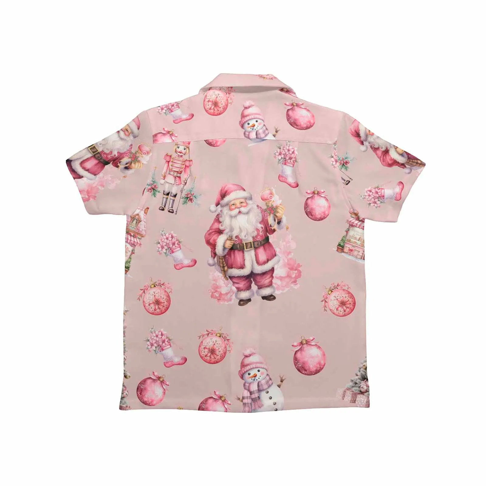 Pink Christmas 50  Little Boys Hawaiian Shirt