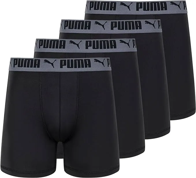 PUMA Men's 4 Pack Active Stretch Boxer Briefs