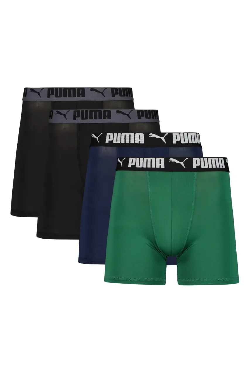 PUMA Men's 4 Pack Active Stretch Boxer Briefs