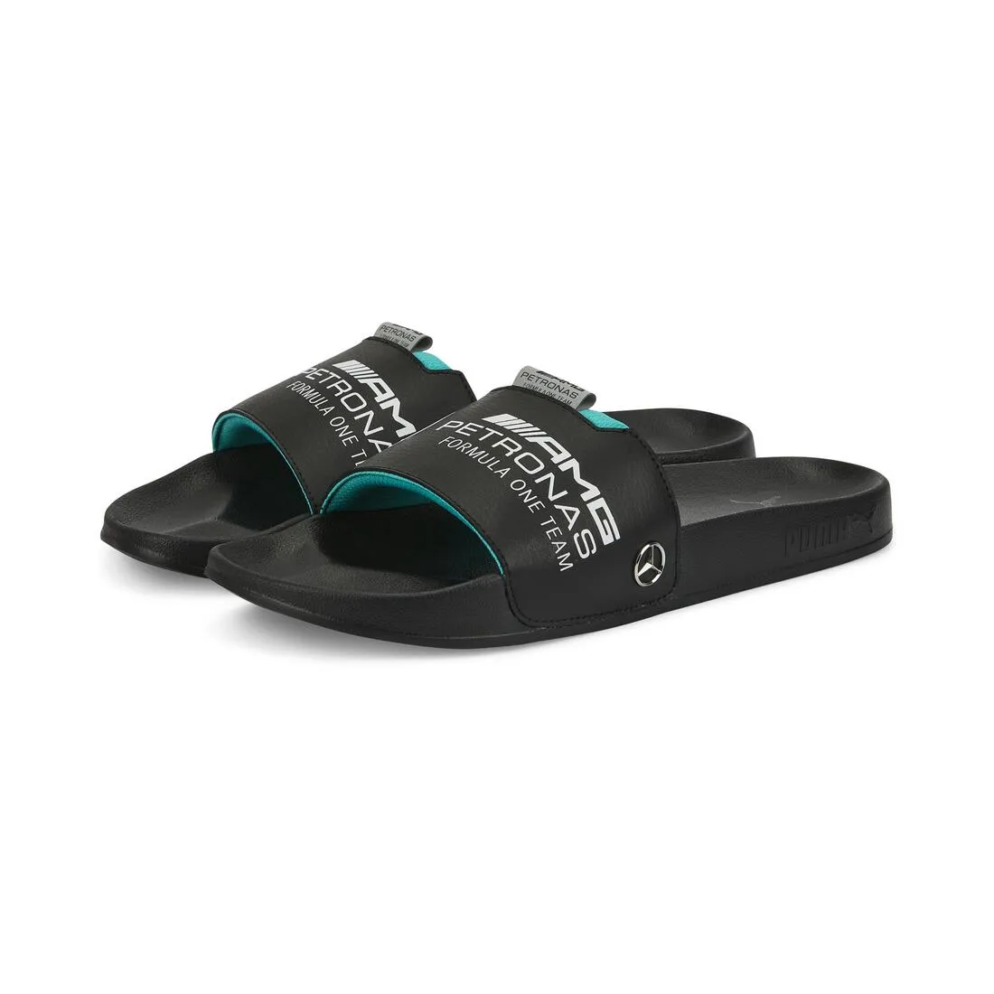 PUMA Mercedes-AMG Petronas Motorsport F1 Leadcat 2.0 Logo Motorsport Men's Slides BLACK