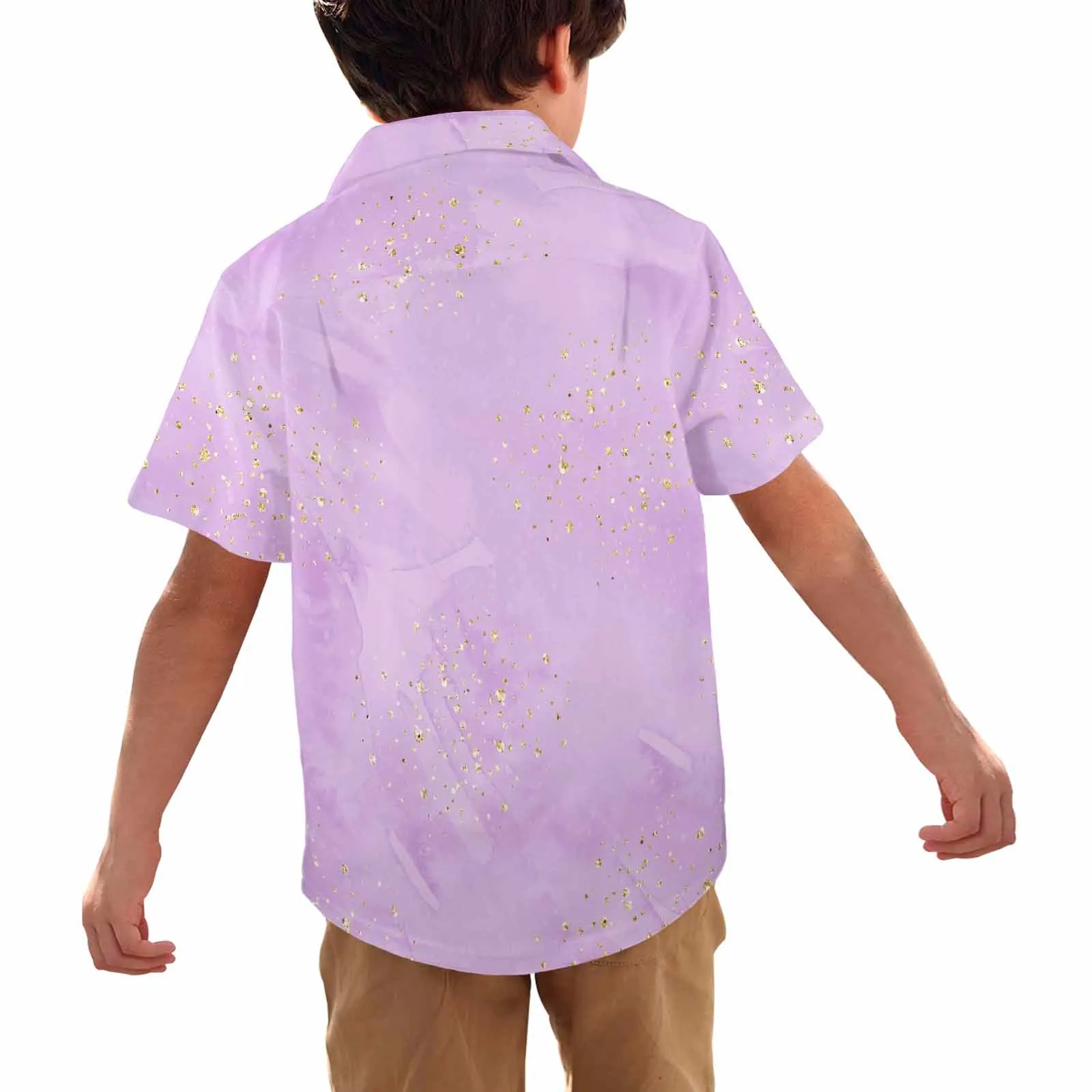 Purple  Little Boys Hawaiian Shirt