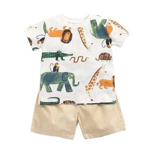 Sanlutoz Cartoon Jungen Kleidung Sets Sommer Kurzarm Baumwolle Baby