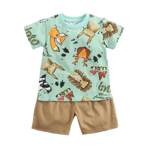 Sanlutoz Cartoon Jungen Kleidung Sets Sommer Kurzarm Baumwolle Baby