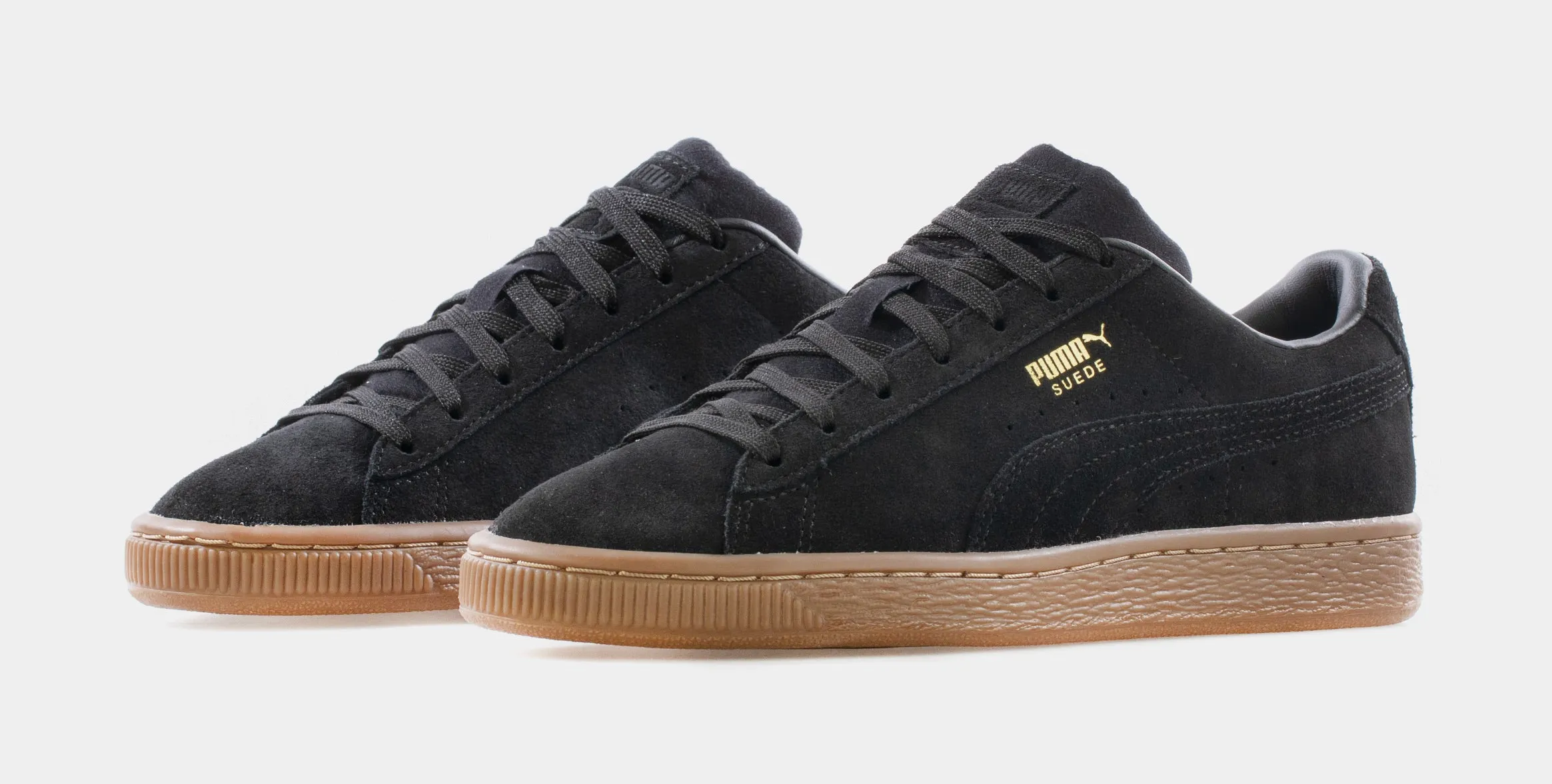 Suede Gum Grade School Lifestyle Shoe (Black/Tan)