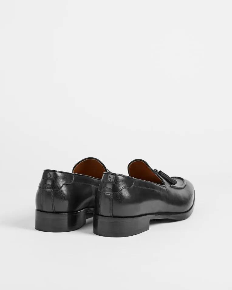 Tassel Leather Loafer- Black