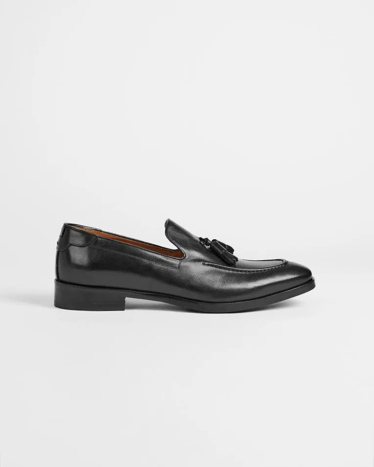 Tassel Leather Loafer- Black