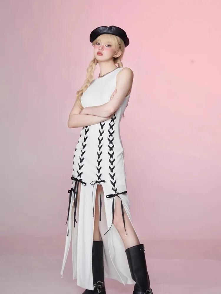 Tied Sleeveless Split Dresses【s0000006348】