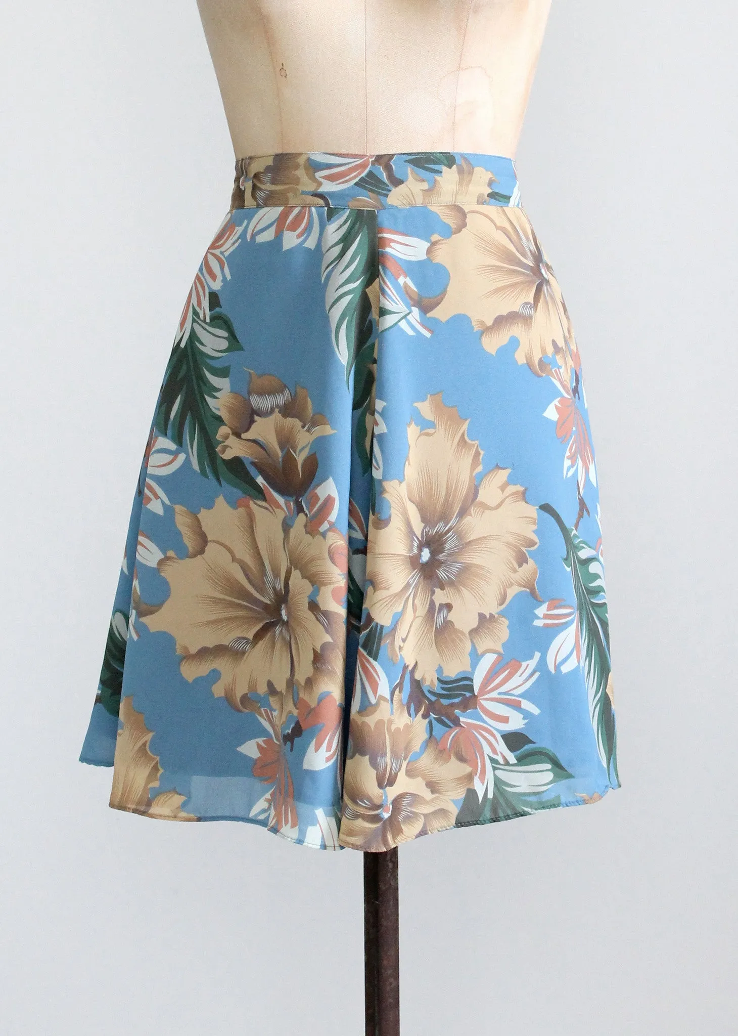 Vintage 1980s Fall Floral Skirt