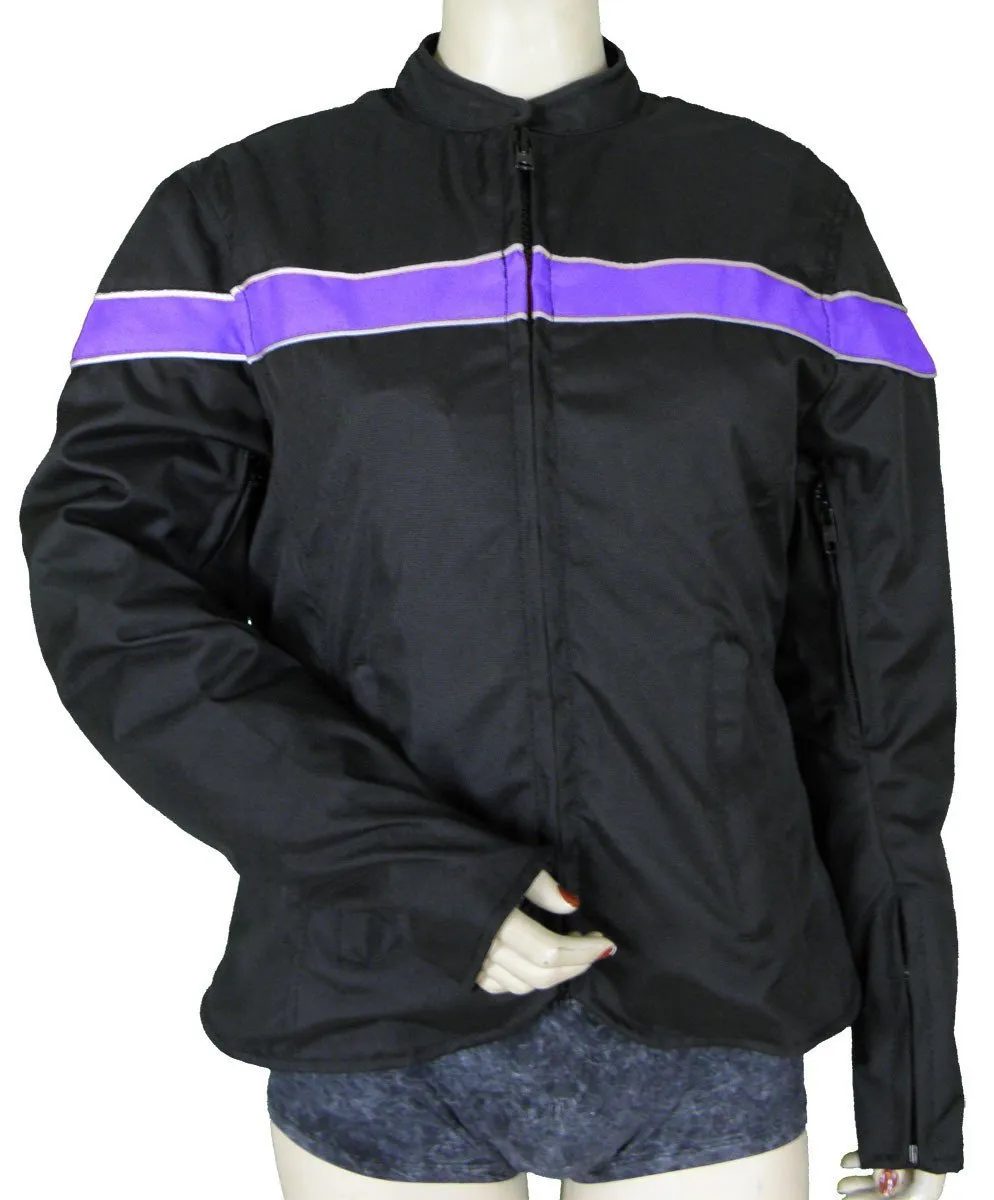 VL1560 Ladies Textile Jacket W/Reflective Piping (various Color Stripe)