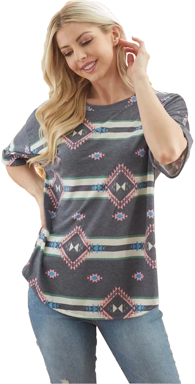 Western Print Top