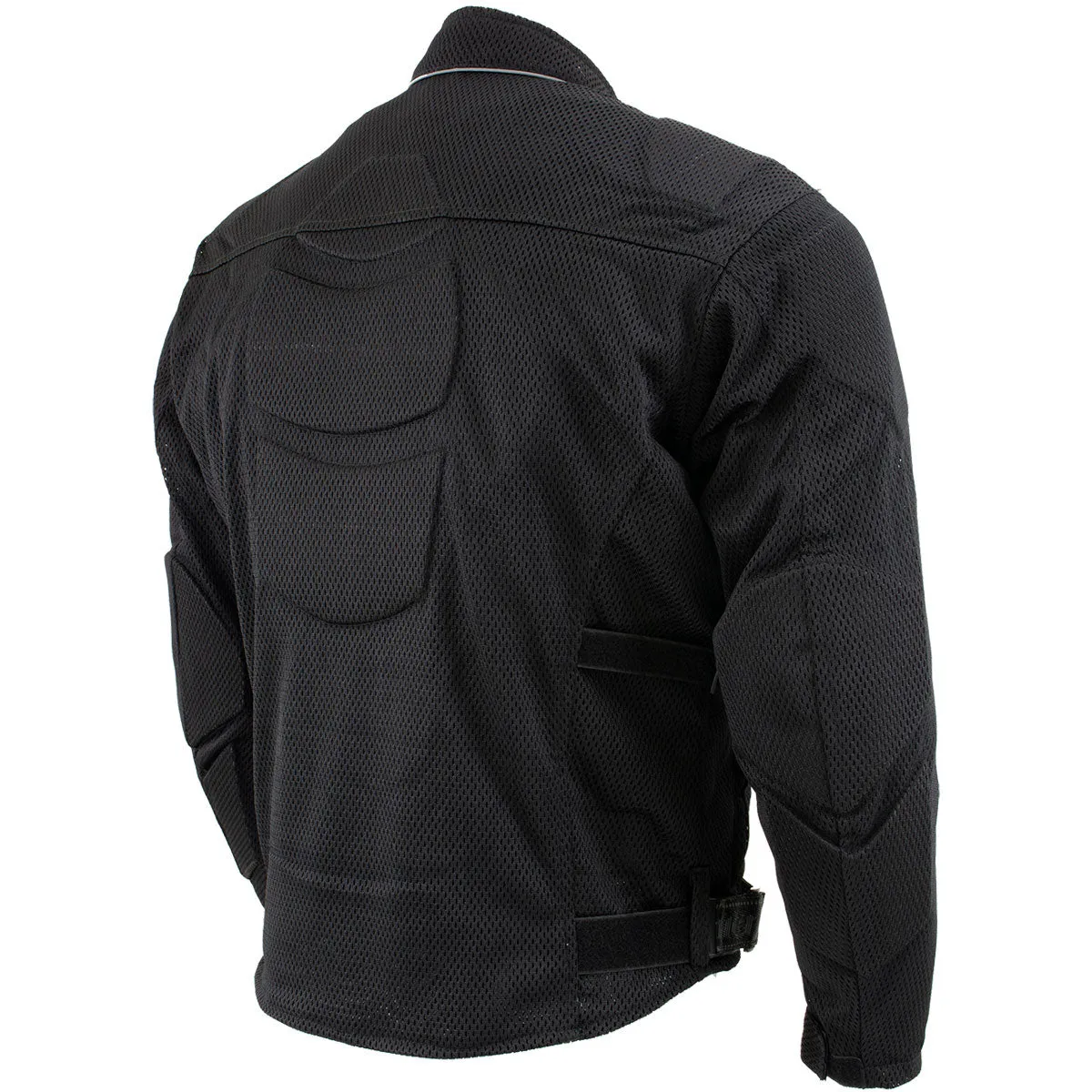 Xelement CF2157 Men's 'Caliber' Black Mesh Motorcycle Jacket with