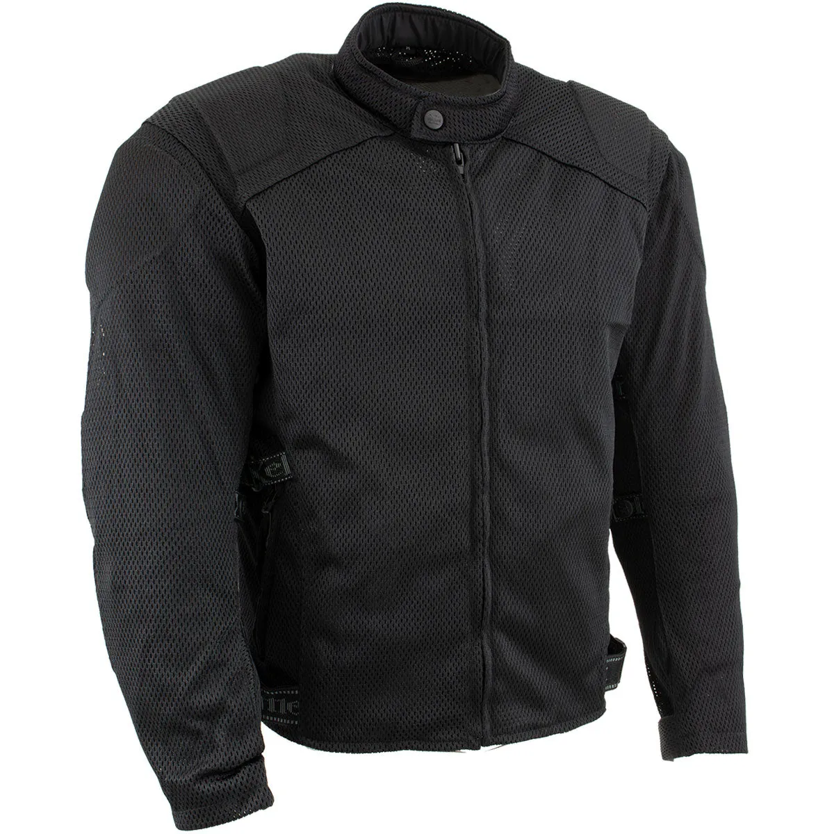 Xelement CF2157 Men's 'Caliber' Black Mesh Motorcycle Jacket with