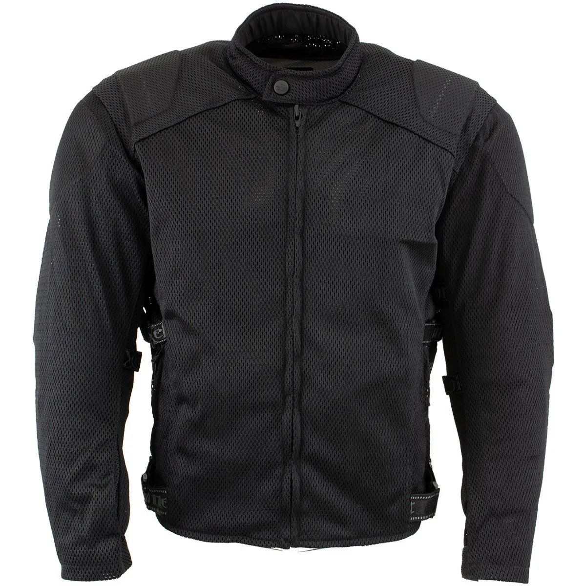 Xelement CF2157 Men's 'Caliber' Black Mesh Motorcycle Jacket with